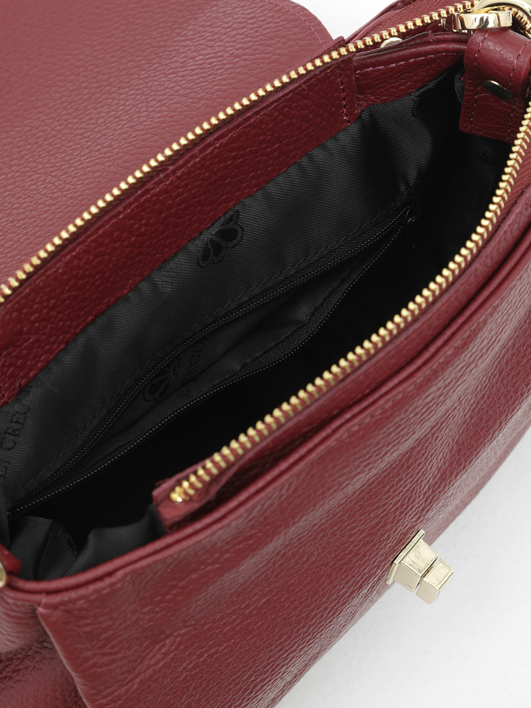 Мягкая кросс - боди с поворотной фурнитурой от Di Gregorio в бордовом цвете