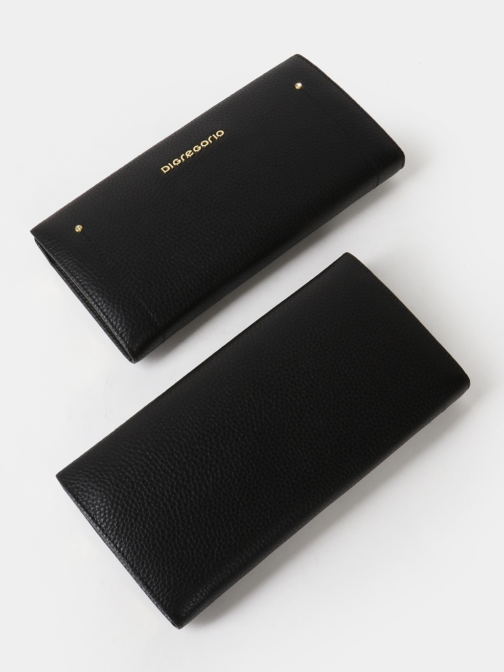 Кошелёк-клатч со стразами и именными буквами Di Gregorio из натуральной кожи черного цвета