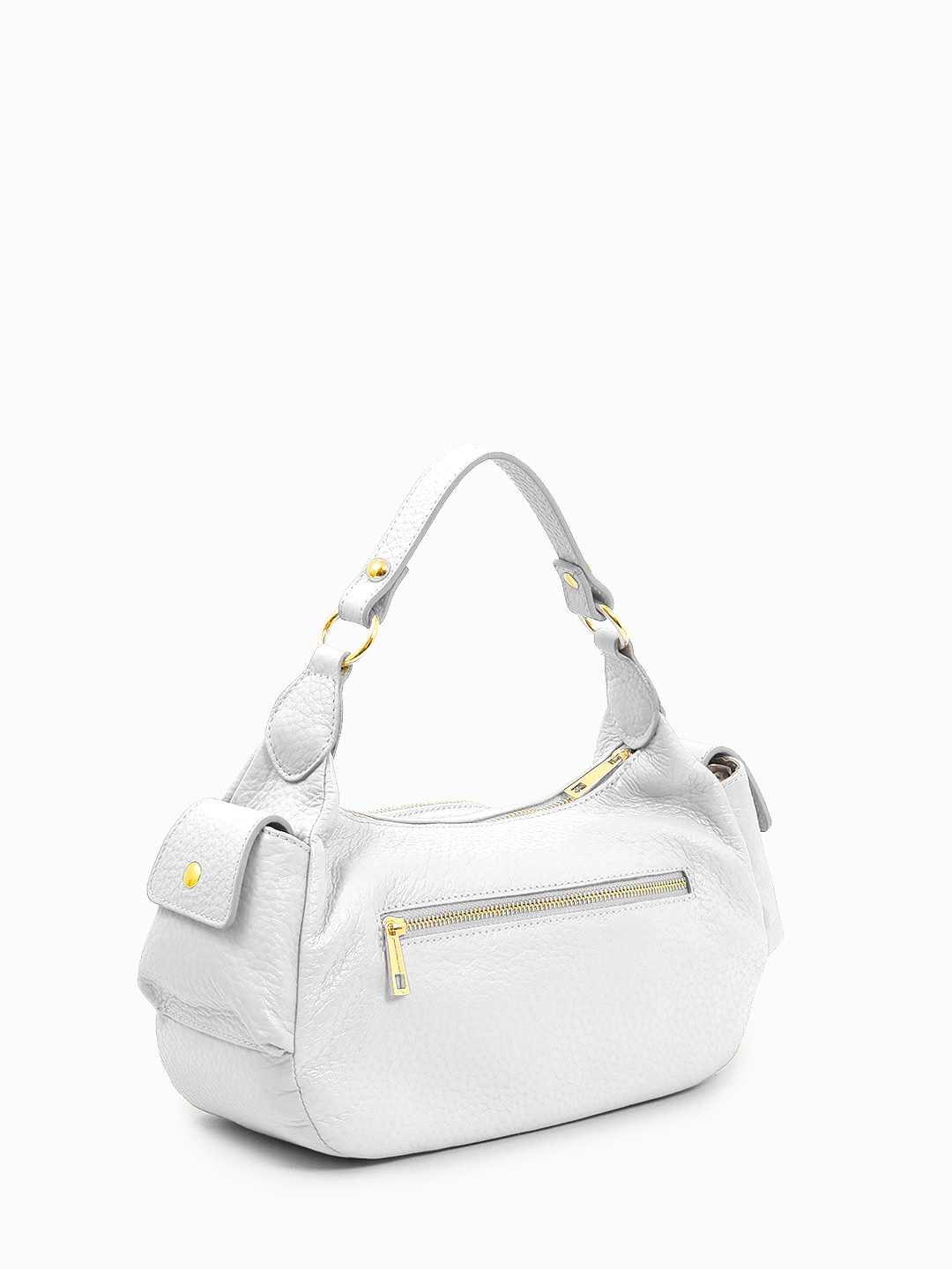 Сумка с двумя боковыми карманами от Di Gregorio в белом цвете