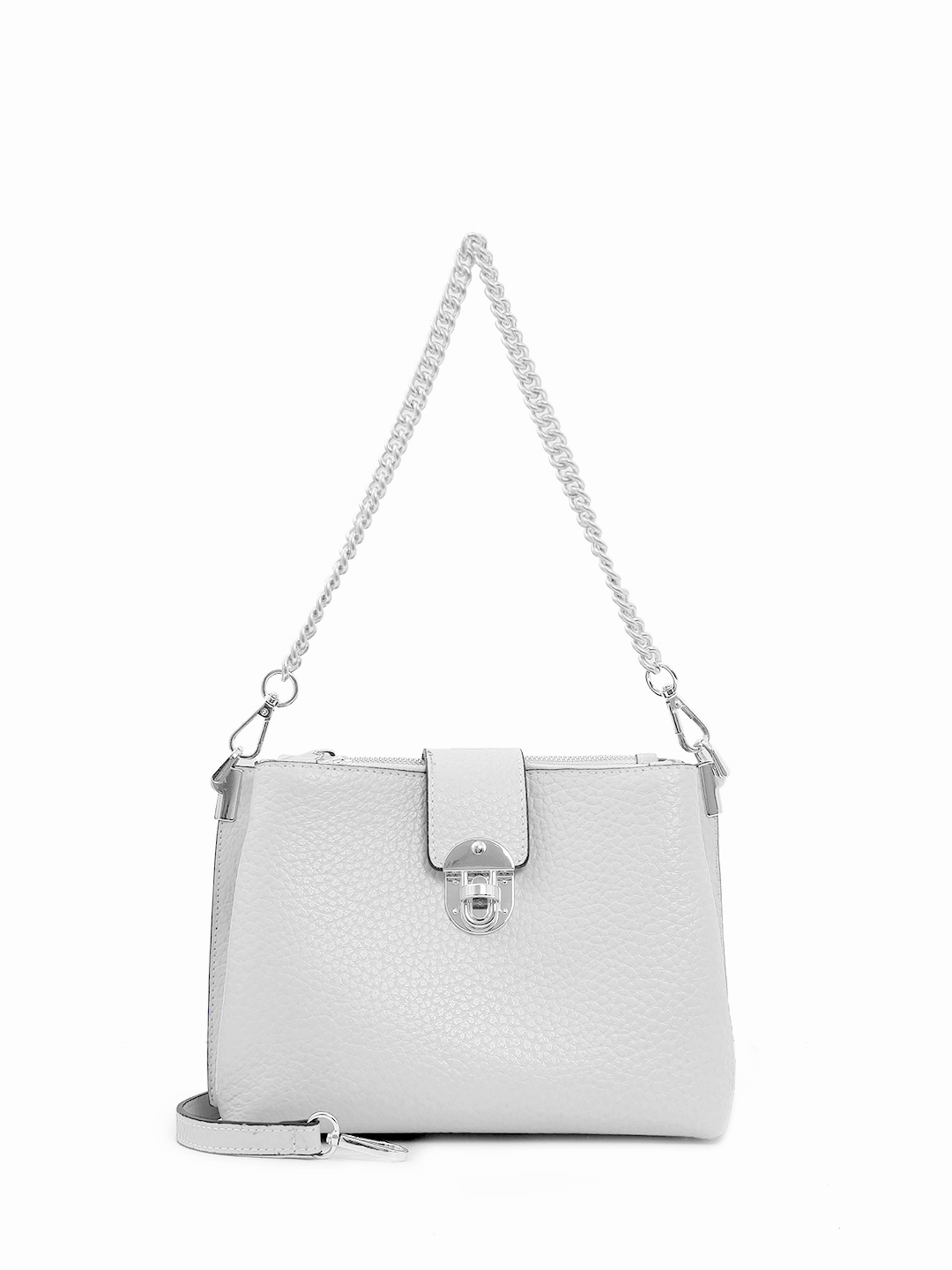 Кросс-боди "ANTONELLA" с серебристым ремнём-цепочкой от BE NICE в сером цвете