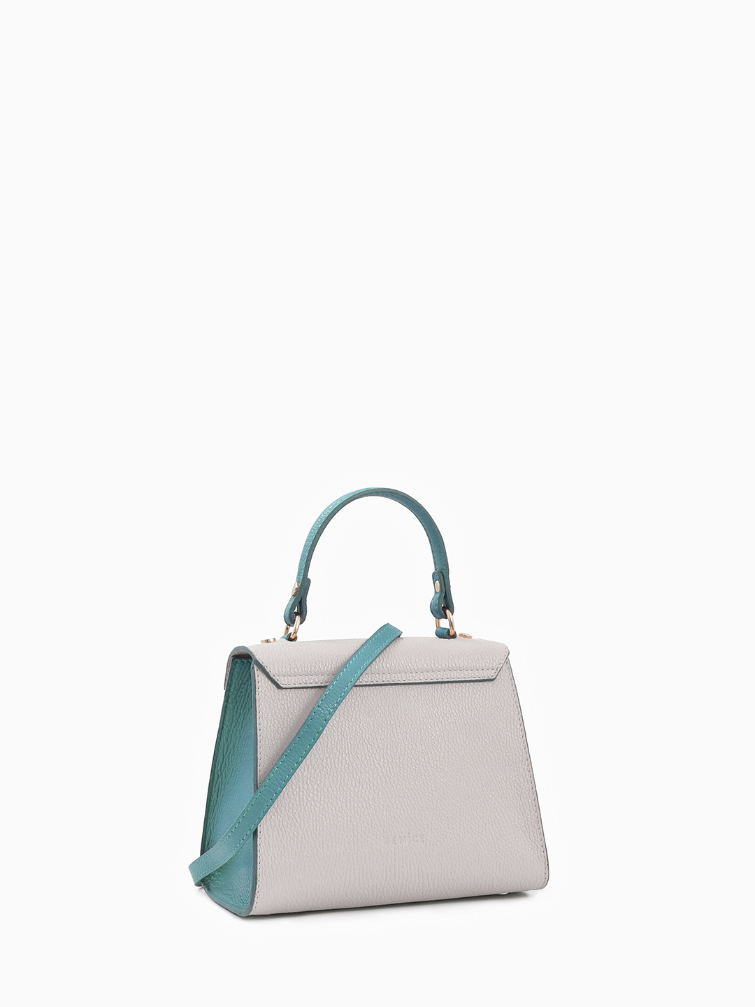 Сэтчел с золотистой поворотной фурнитурой и отделкой из кожи изумрудного цвета от Be Nice