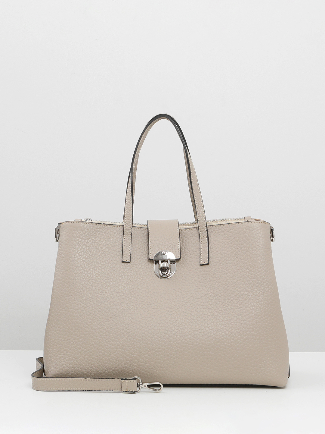 Классическая сумка с тремя отделениями от BE NICE из зернистой кожи мраморного оттенка