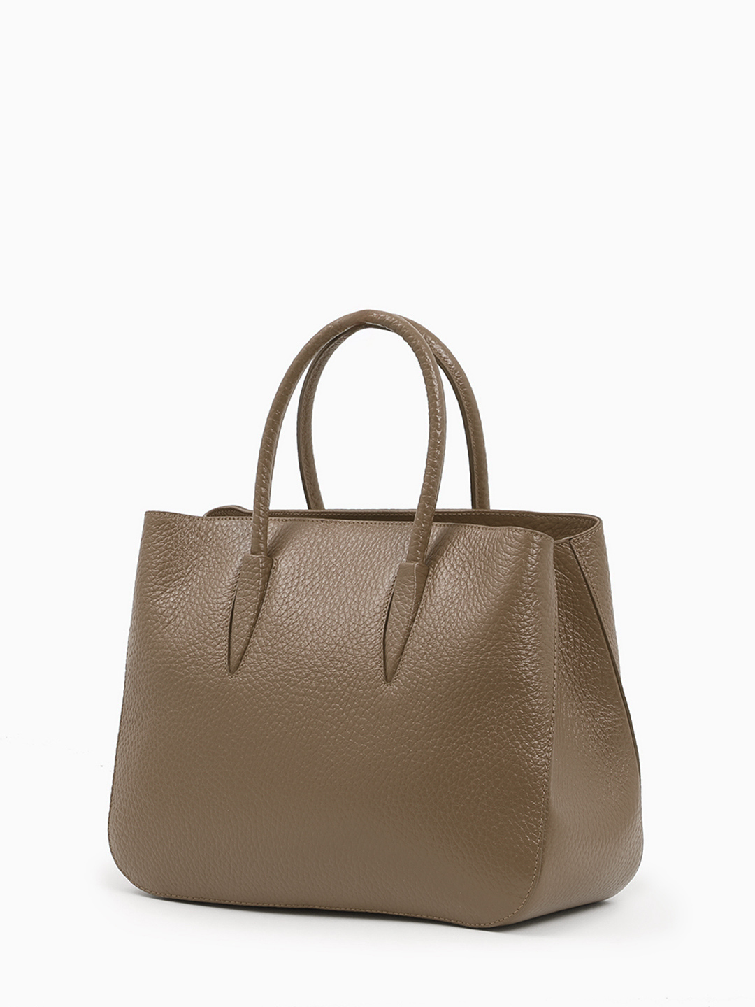 Сумка-тоут с круглой фурнитурой с именной гравировкой FOLLE в оттенке talpa