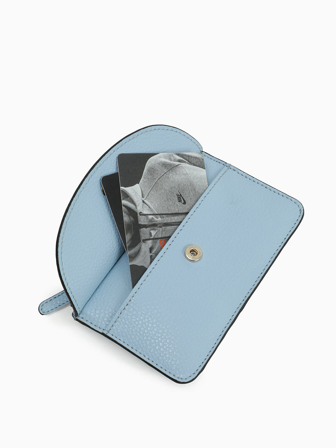 Небольшой плоский женский кошелек от Cromia из кожи голубого цвета