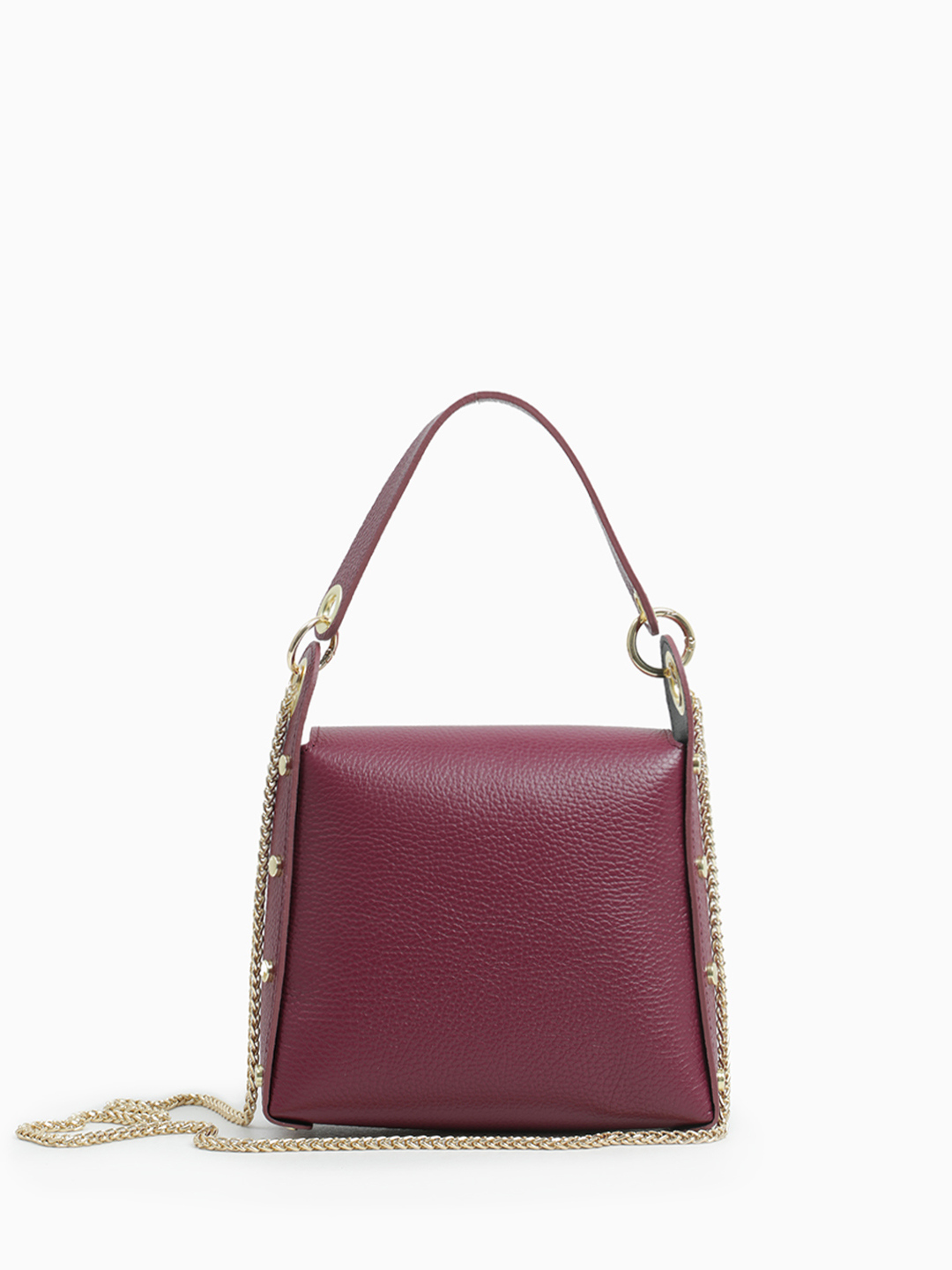 Сумка-сэтчел LUCY с фурнитурой-пчелой от FOLLE в бордовом оттенке