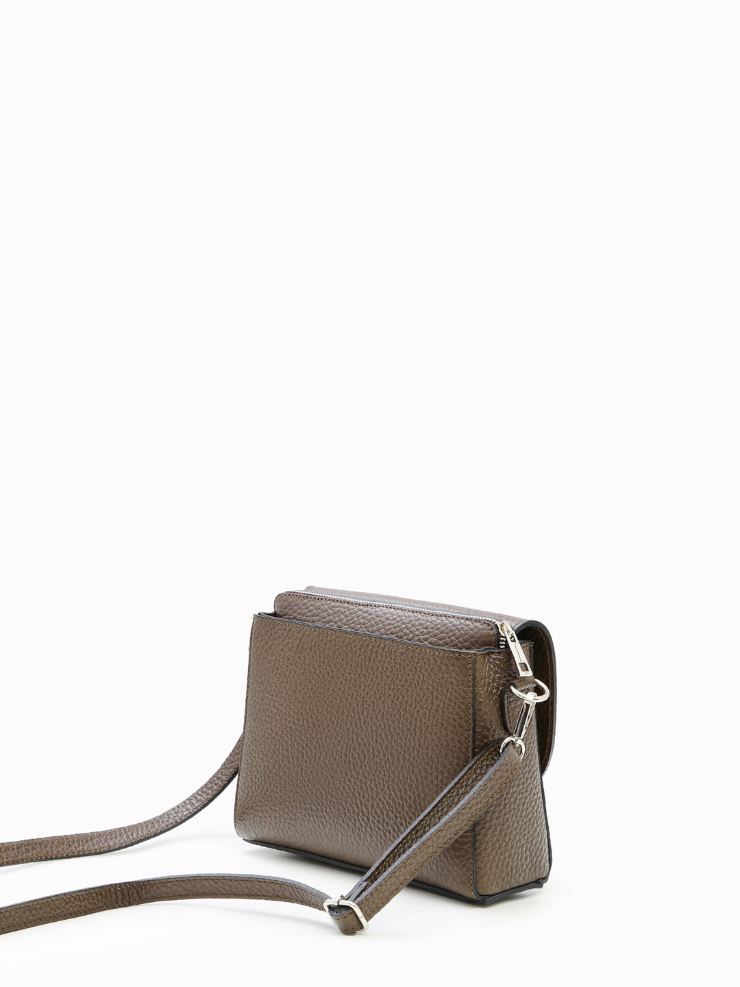 Кросс-боди на плечо с тремя отделениями и круглой фирменной фурнитурой от FOLLE в цвете тауп
