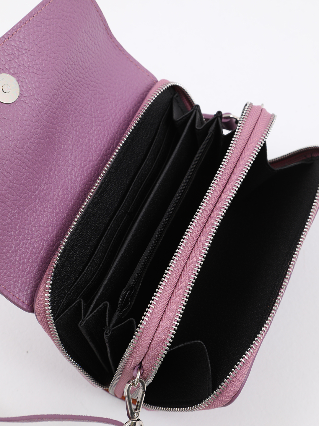 Мини кросс-боди с двумя отделениями на молнии в лиловом цвете от Be Nice