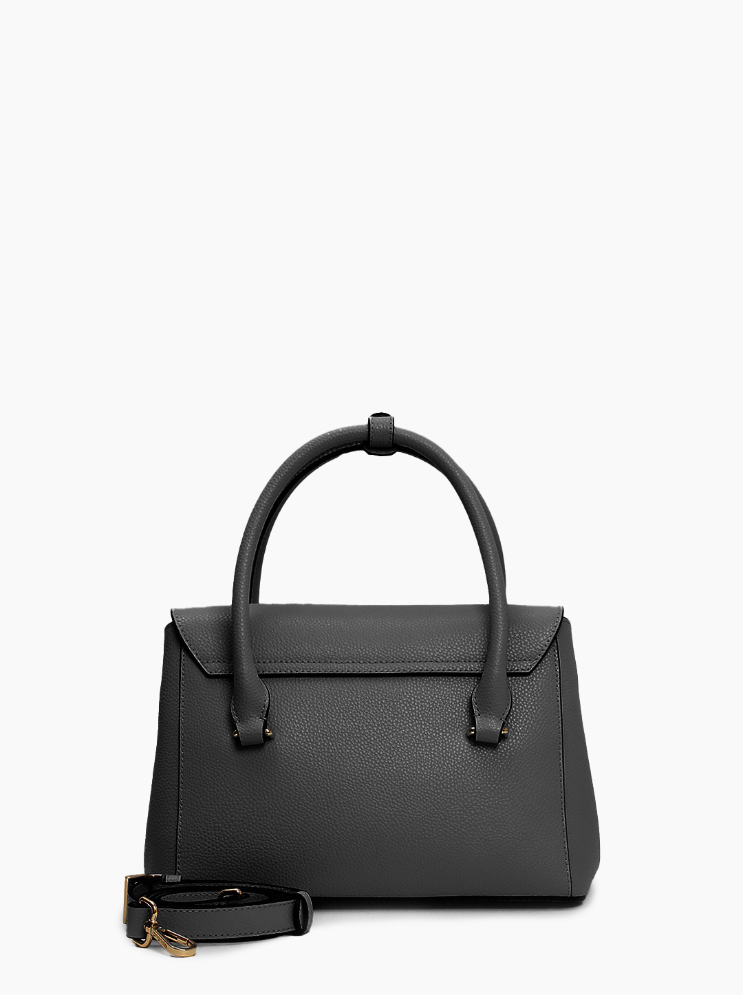 Небольшая сумка с клапаном и поворотным замком от Cromia из натуральной черной кожи