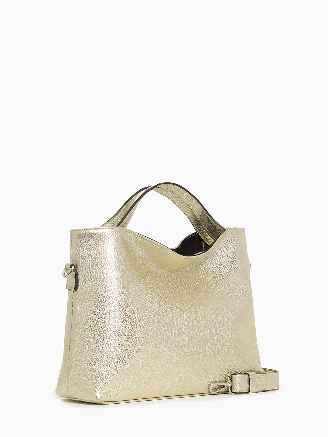 Сумка-тоут с тиснёным логотипом RIPANI в золотистом оттенке