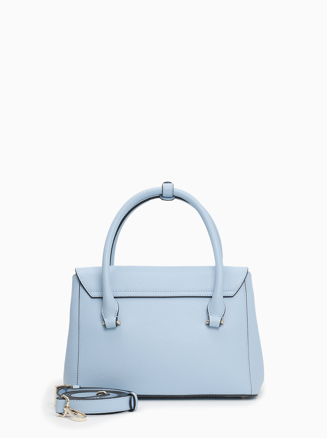 Небольшая сумка с клапаном и поворотным замком от Cromia из натуральной голубой кожи