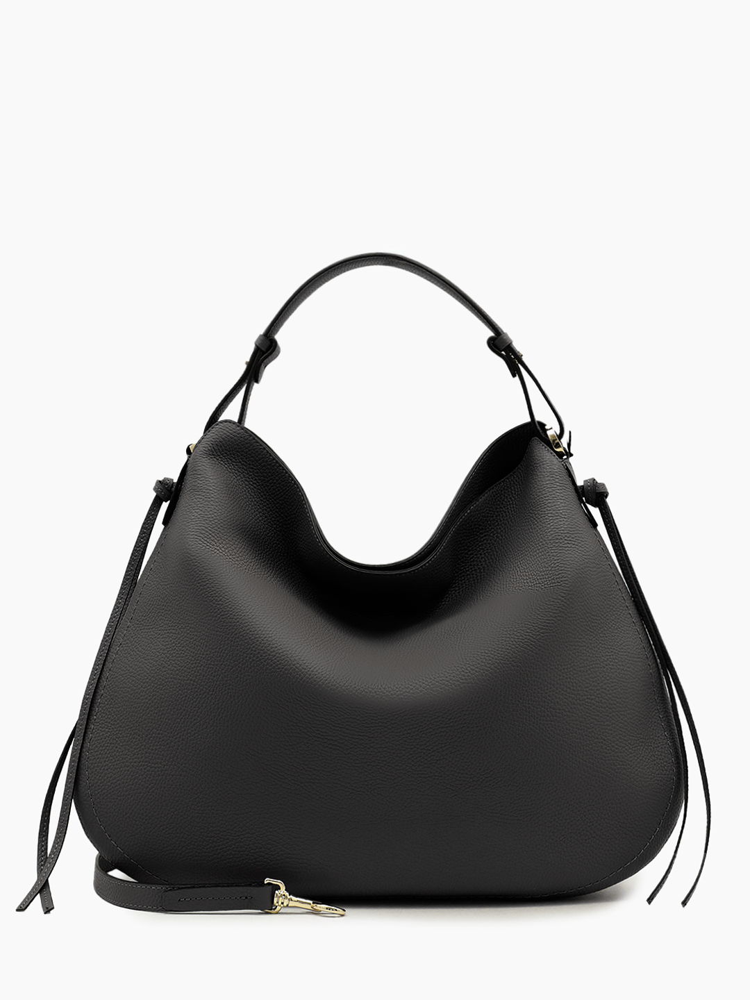 Сумка хобо от Loristella в черной натуральной коже в размере M