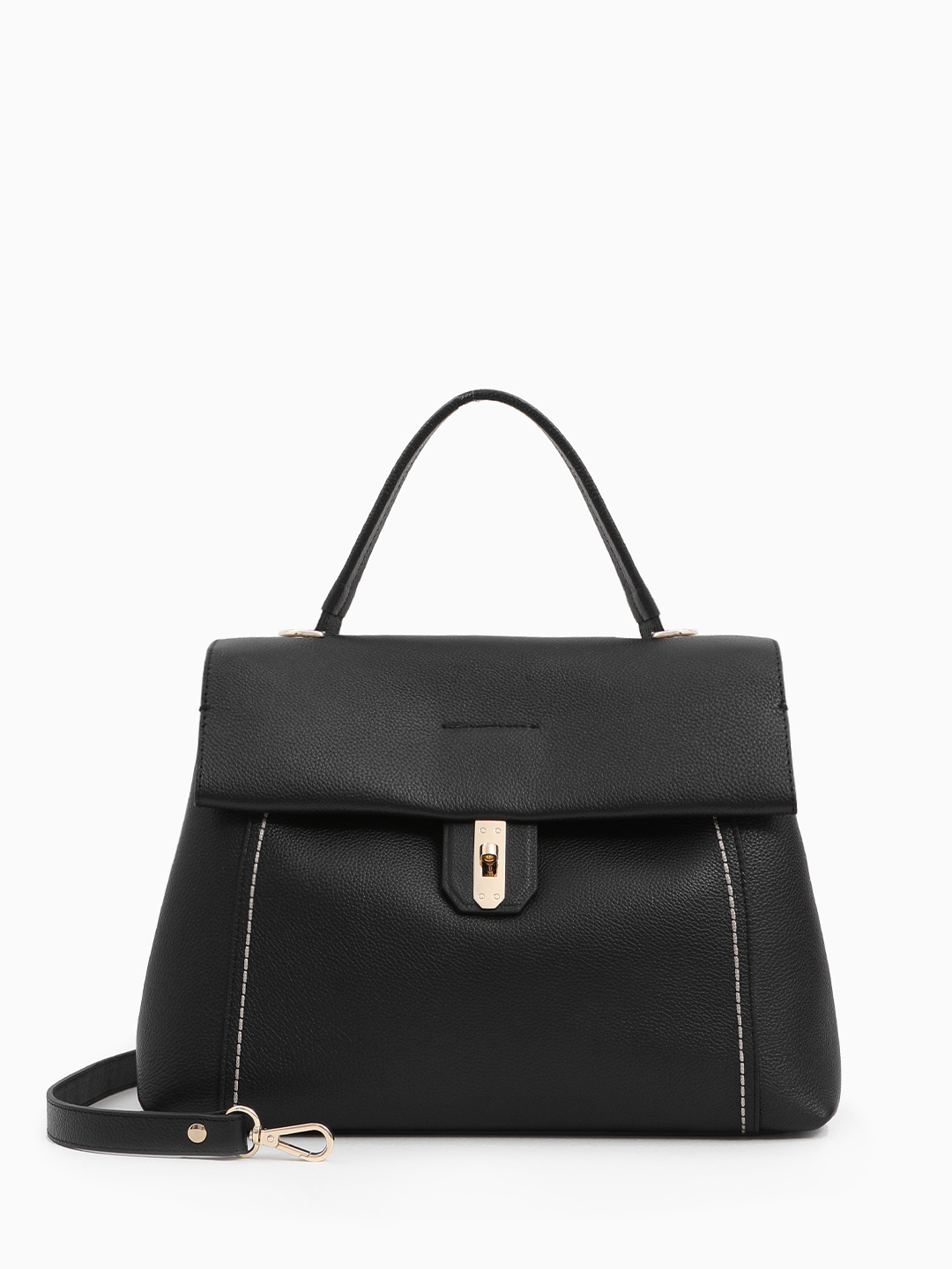 Однорукий сэтчел с тиснёным логотипом KELLEN в чёрном цвете