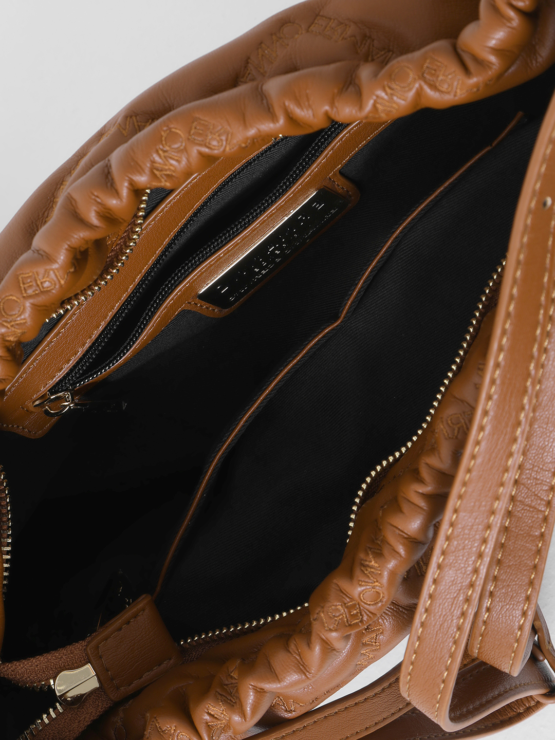 Рыжая сумка-хобо в размере L с брендированной стёжкой от ERMANNO FIRENZE