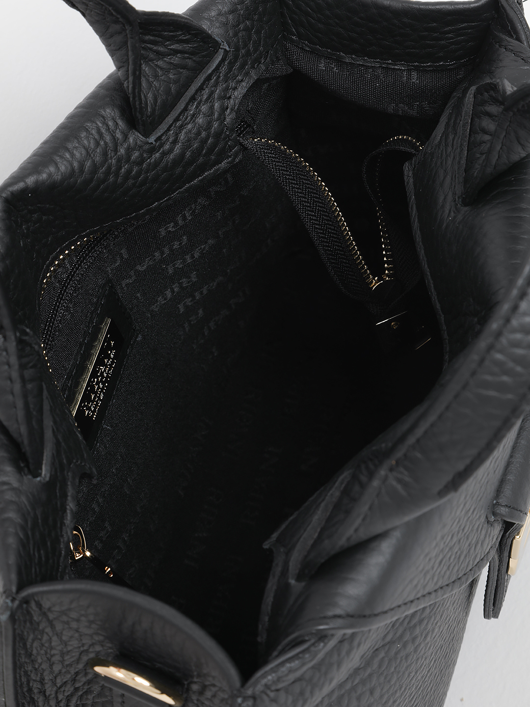 Сумка-трапеция со знаковой монограммой RIPANI чёрного цвета