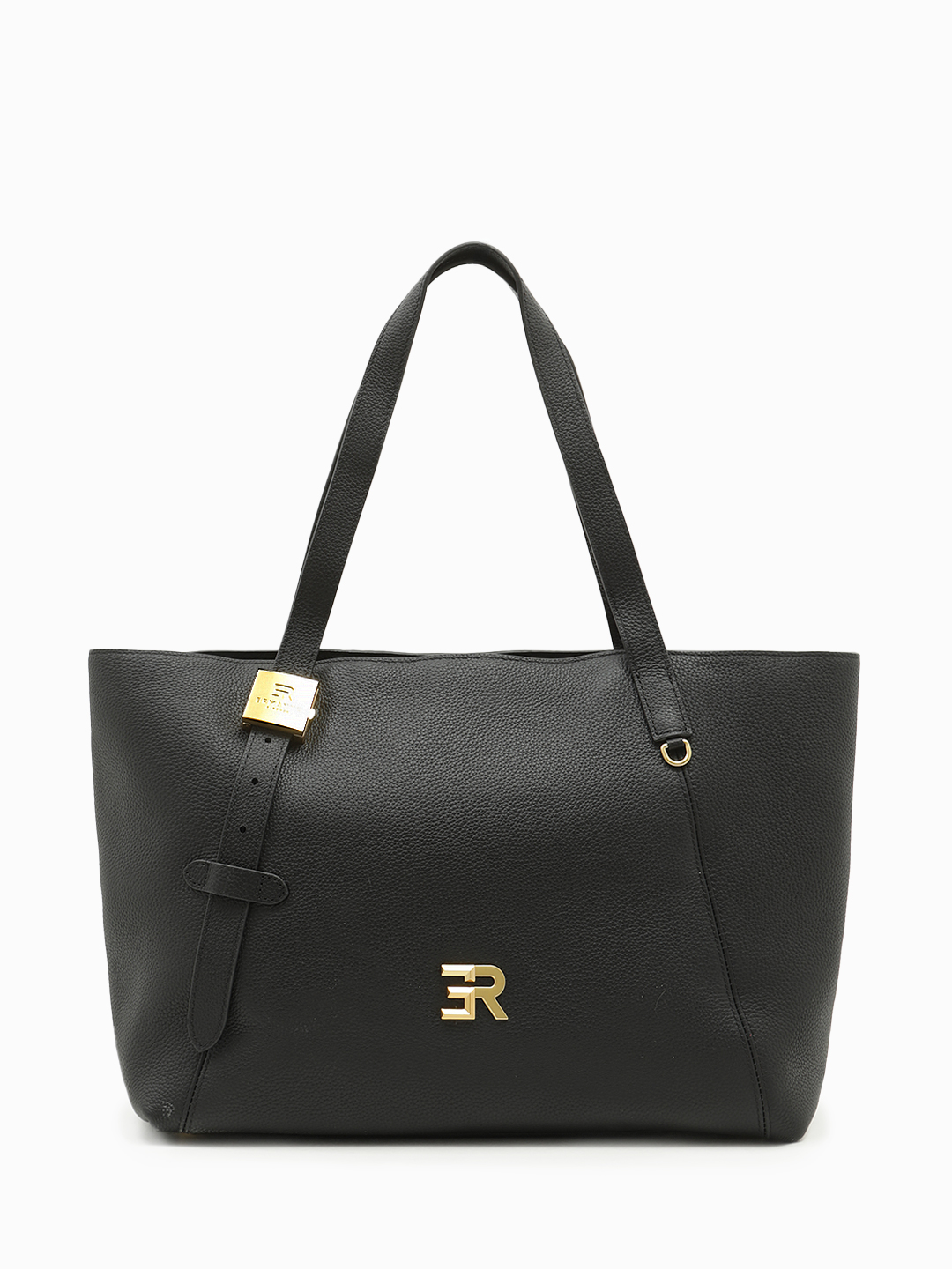 Классическая сумка от Ermanno Firenze из качественной натуральной кожи черного цвета