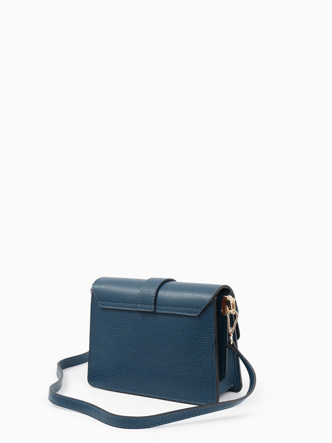 Кросс-боди с двумя ремнями и треугольным клапаном от Di Gregorio в сине-зелёном цвете petrolio