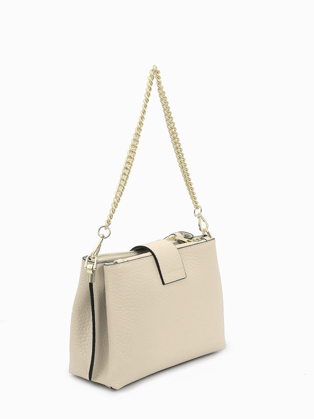 Кросс-боди "АНТОНЕЛЛА" с золотистым ремнём-цепочкой от BE NICE в бежевом цвете