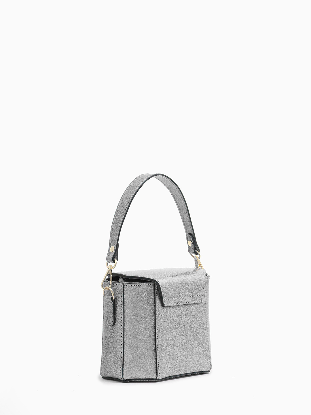 Сумка-бочонок "Stella" с блестящим напылением от BE NICE в серебристом оттенке