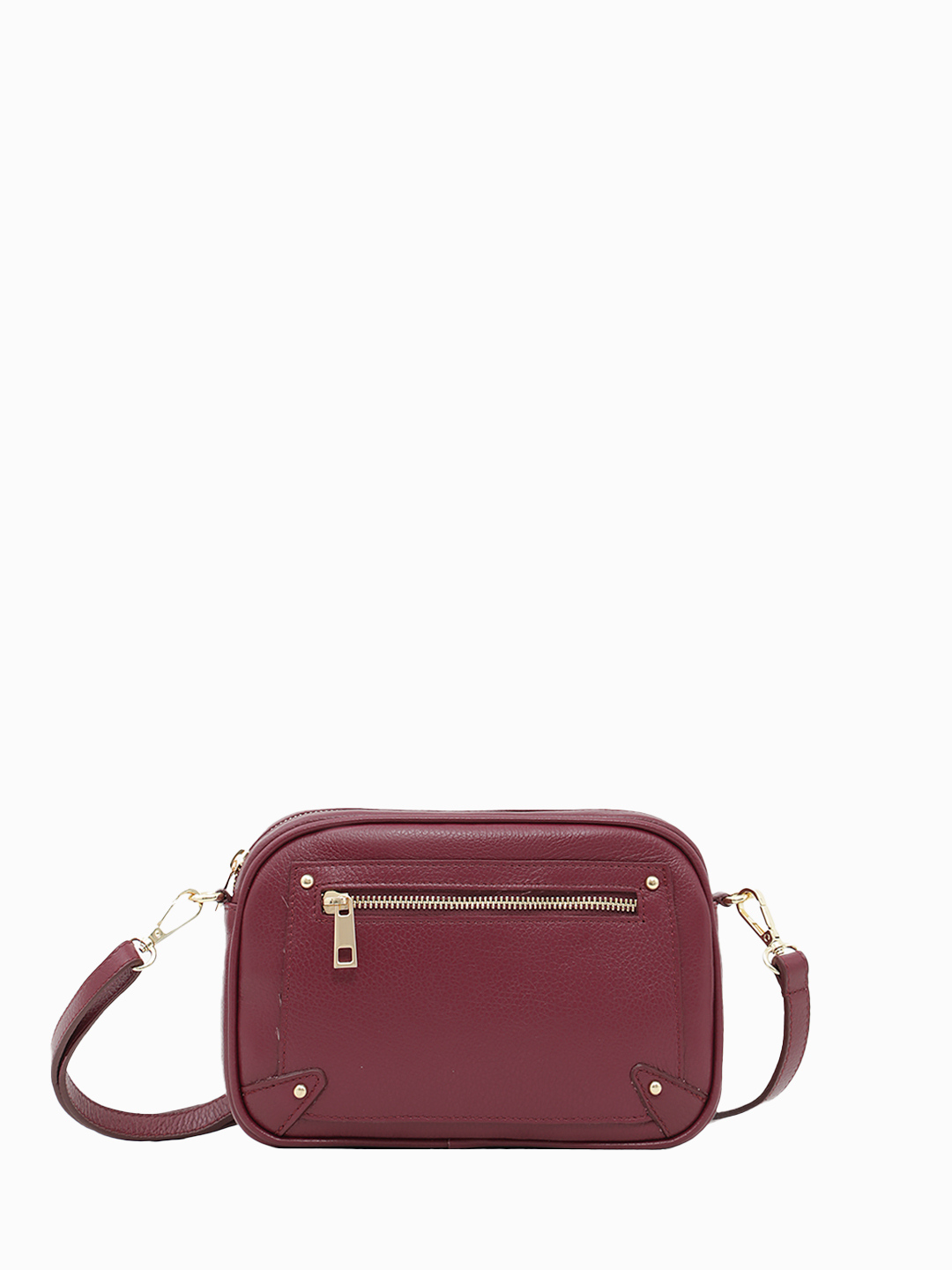 Полукруглая кросс-боди с дополнительным карманом от FOLLE в бордовом оттенке
