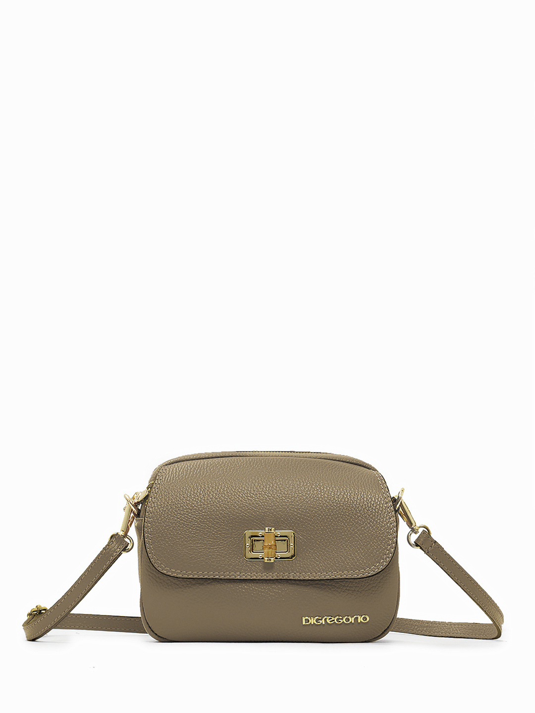 Кросс - боди с бамбуковой пуговицей от Di Gregorio в цвете тауп