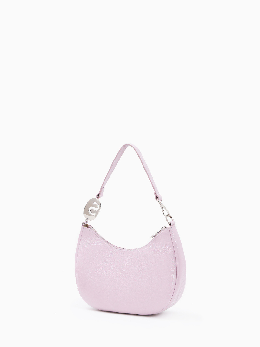 Сумка-багет с фирменным ручкодержателем от Sara Burglar в лавандовом оттенке