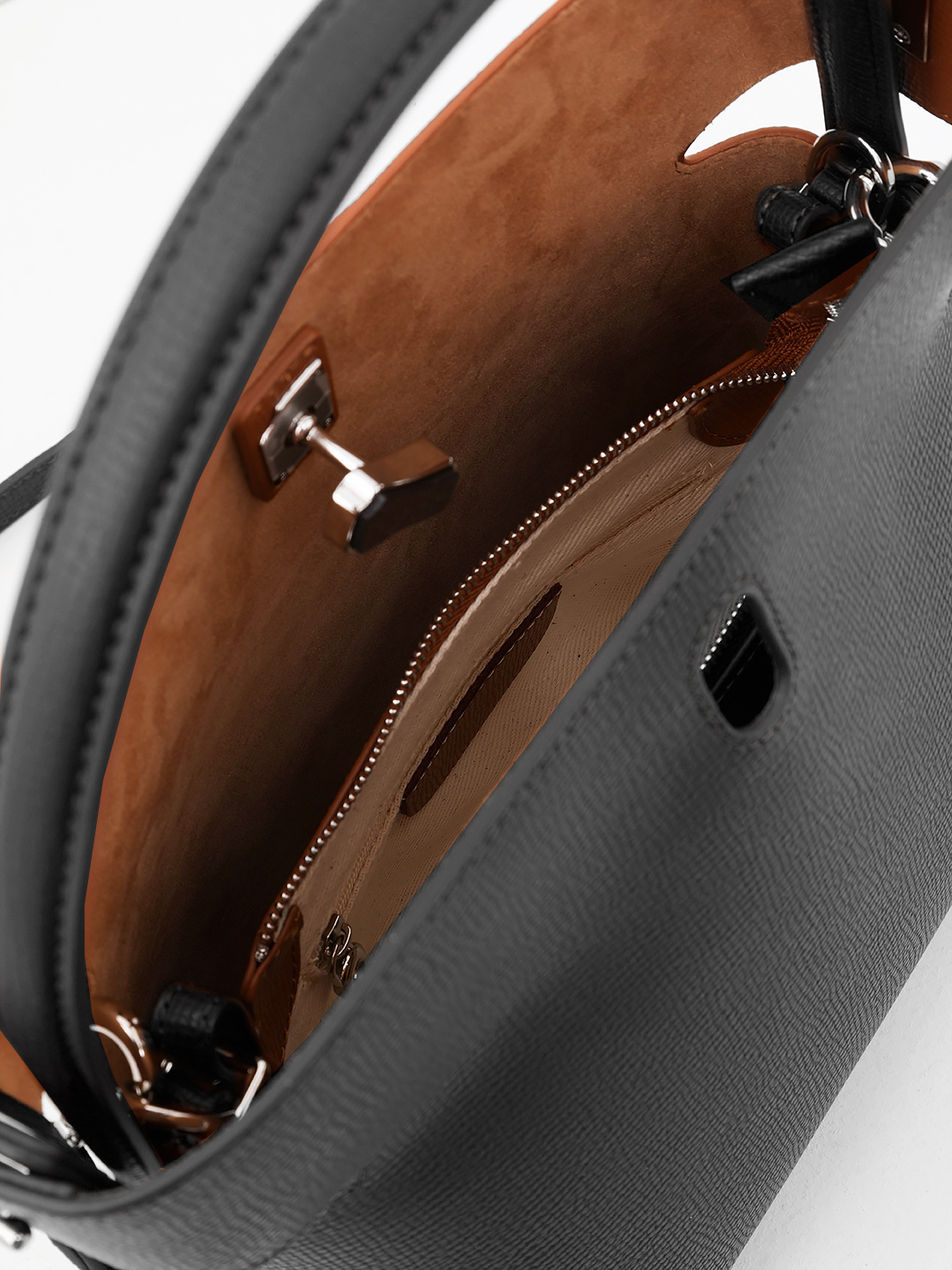 Сэтчел с дополнительной сумкой на плечо от IVORY в чёрном цвете