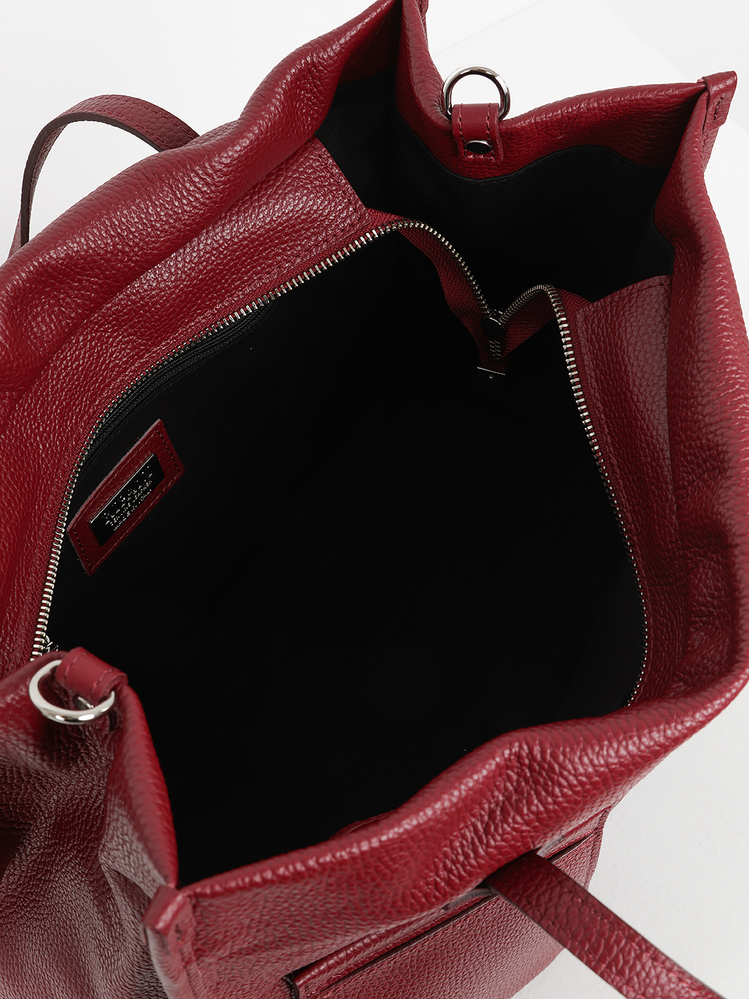 Мягкий шоппер с двумя передними карманами от RIPANI в красно-бордовом цвете