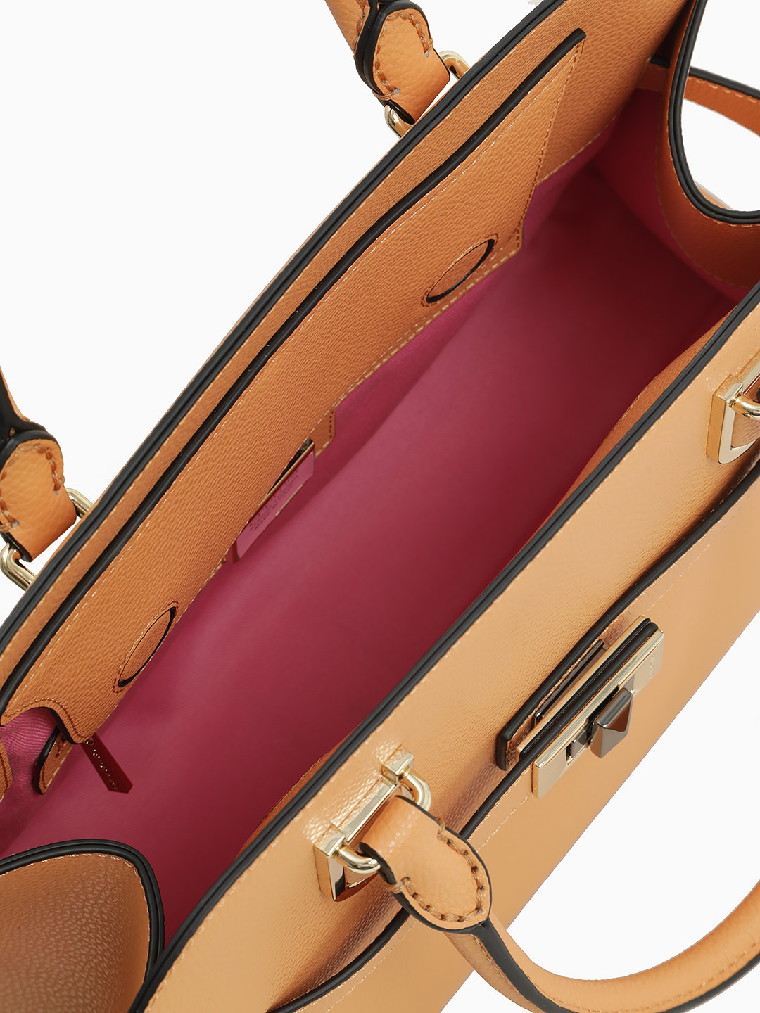 Классическая сумка трапециевидной формы от Cromia из натуральной кожи рыжего цвета