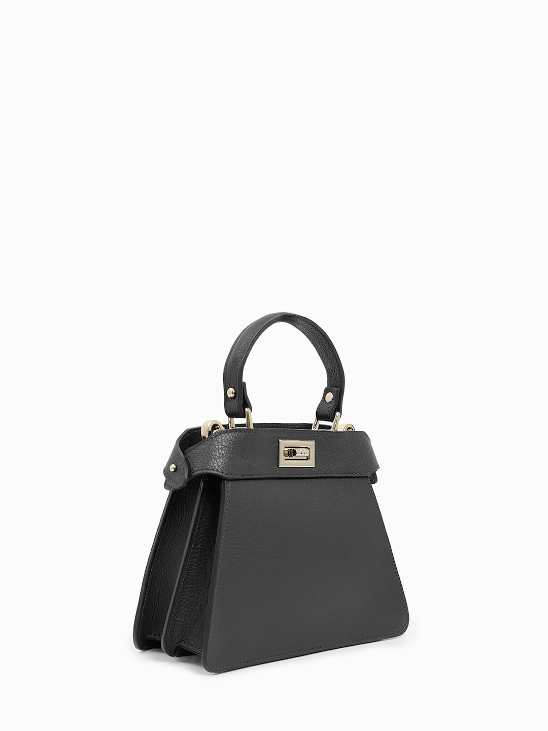 Сумка с подвеской в виде платка-твилли от Di Gregorio в чёрном цвете