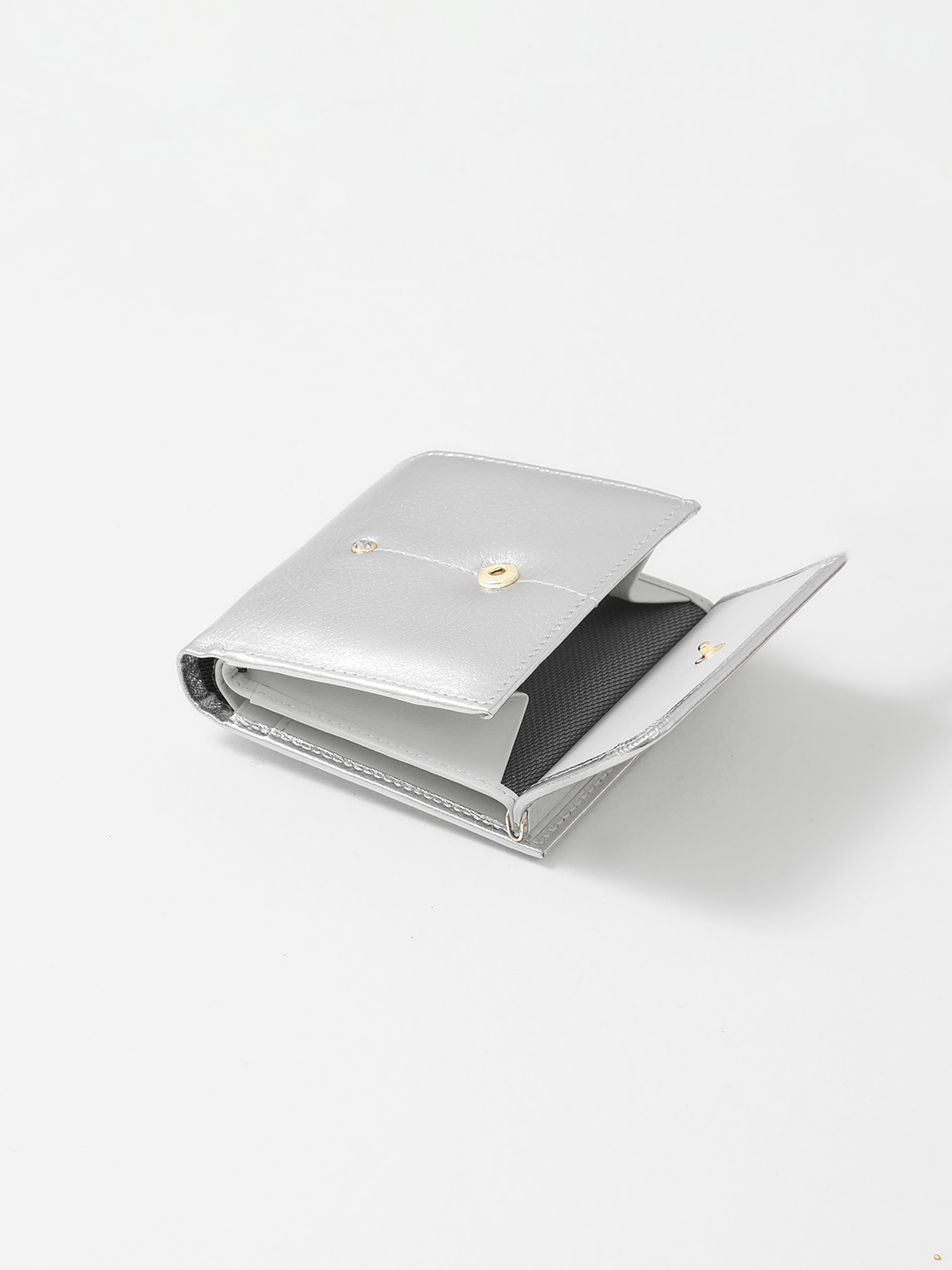Мини-кошелёк с металлической гравировкой Di Gregorio серебристого оттенка