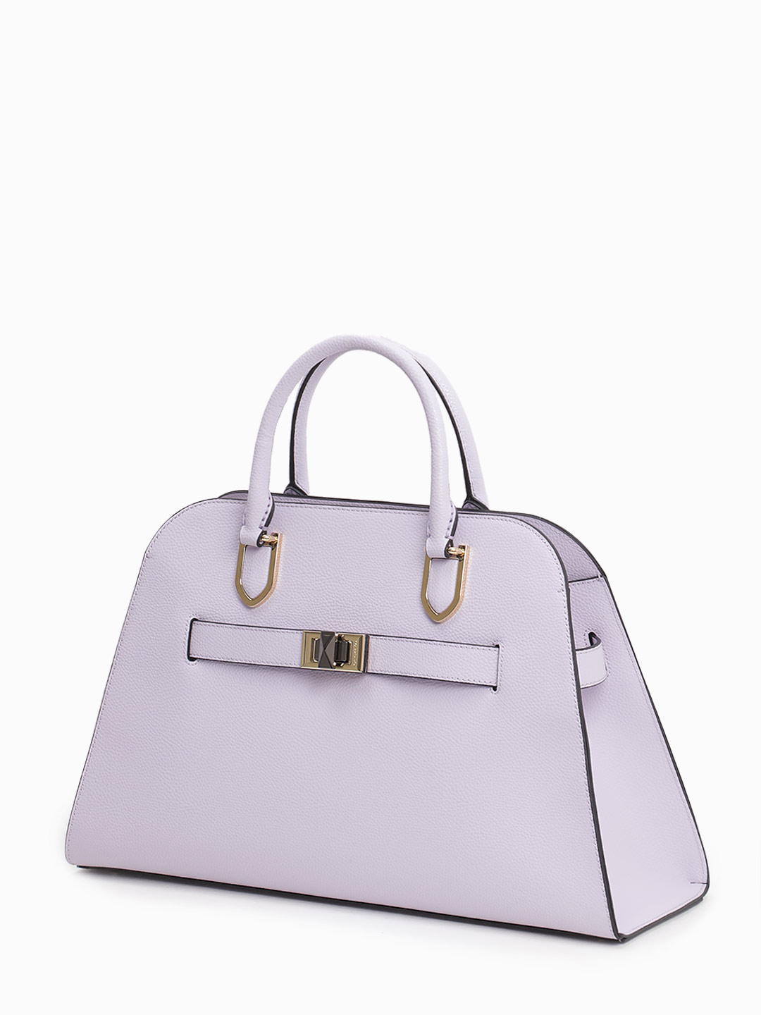 Классическая сумка трапециевидной формы от Cromia из натуральной кожи сиреневого цвета