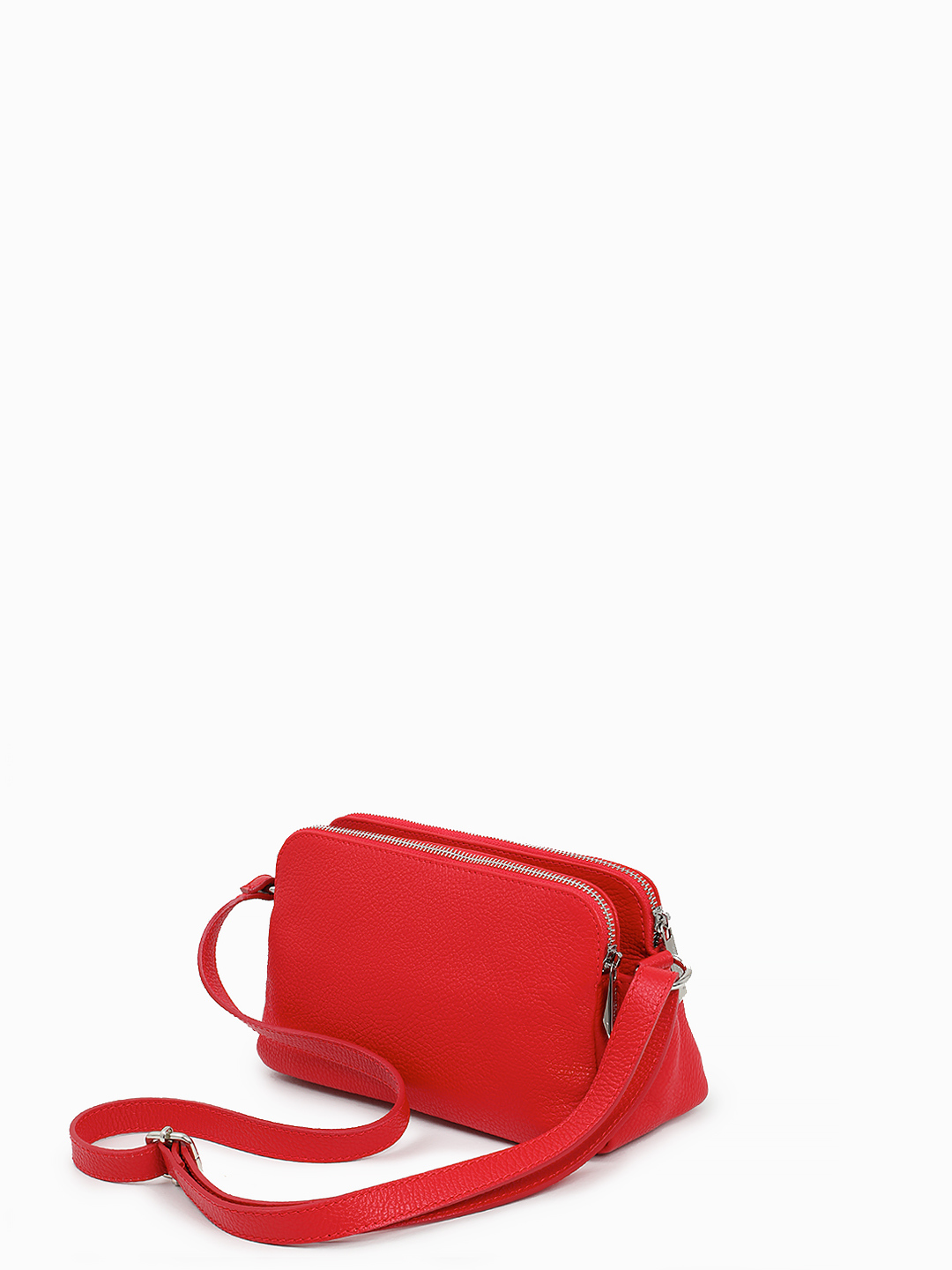 Красная кросс-боди с двумя отделениями и логотипом Renato Angi