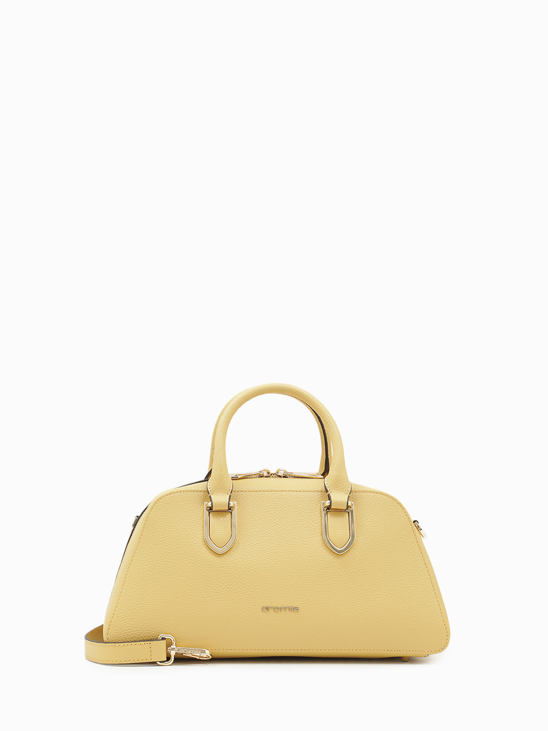 Боулер от Cromia в натуральной зернистой коже лимонного оттенка