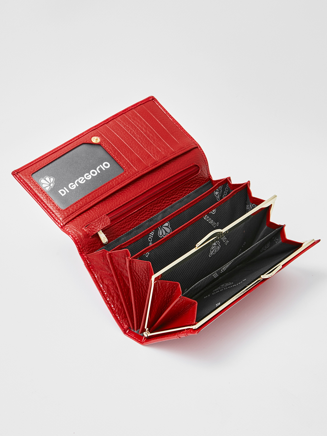 Прямоугольный бумажник с логотипом Di Gregorio в красном цвете