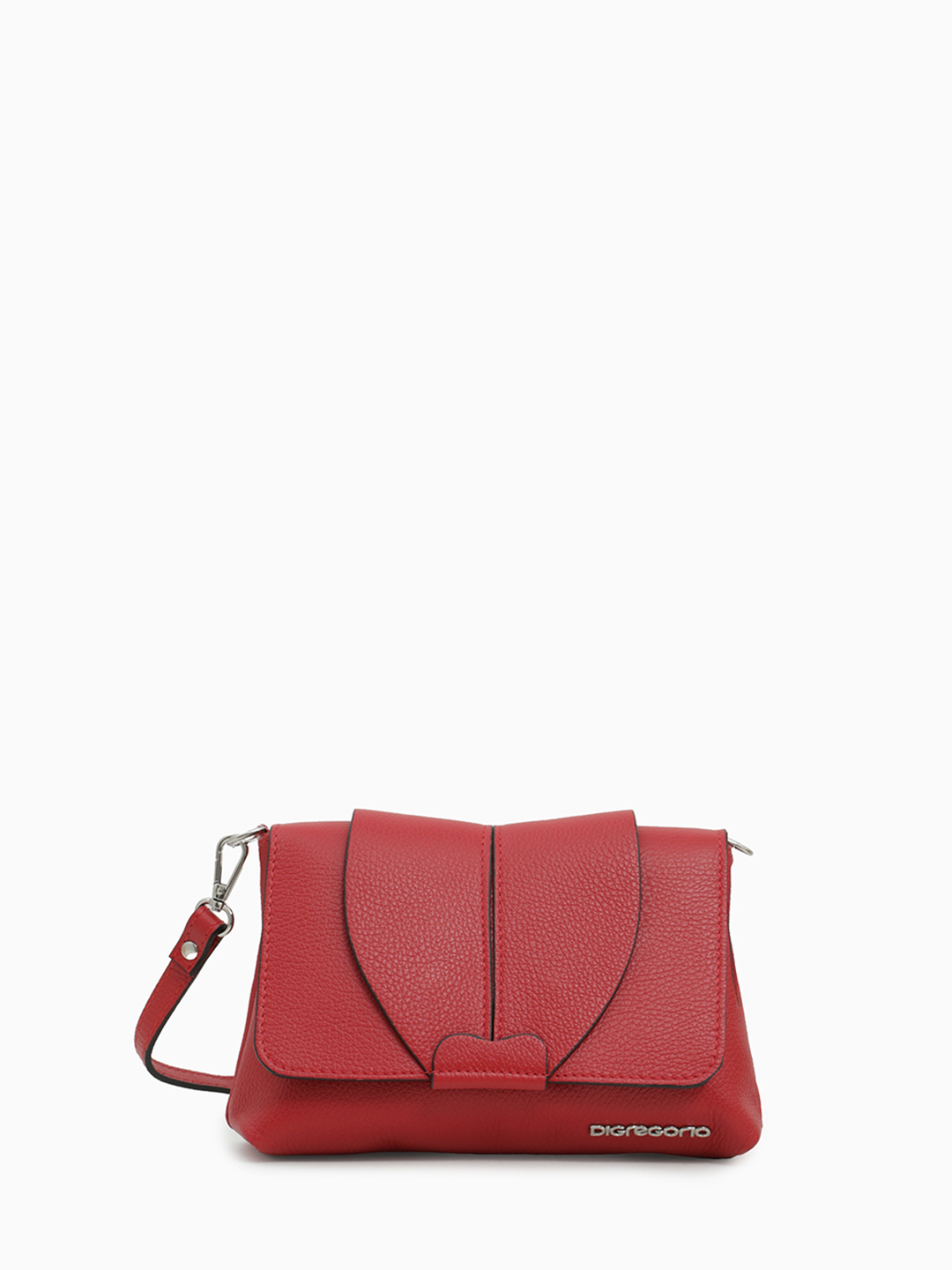 Небольшая кросс-боди с именной гравировкой Di Gregorio в красном цвете