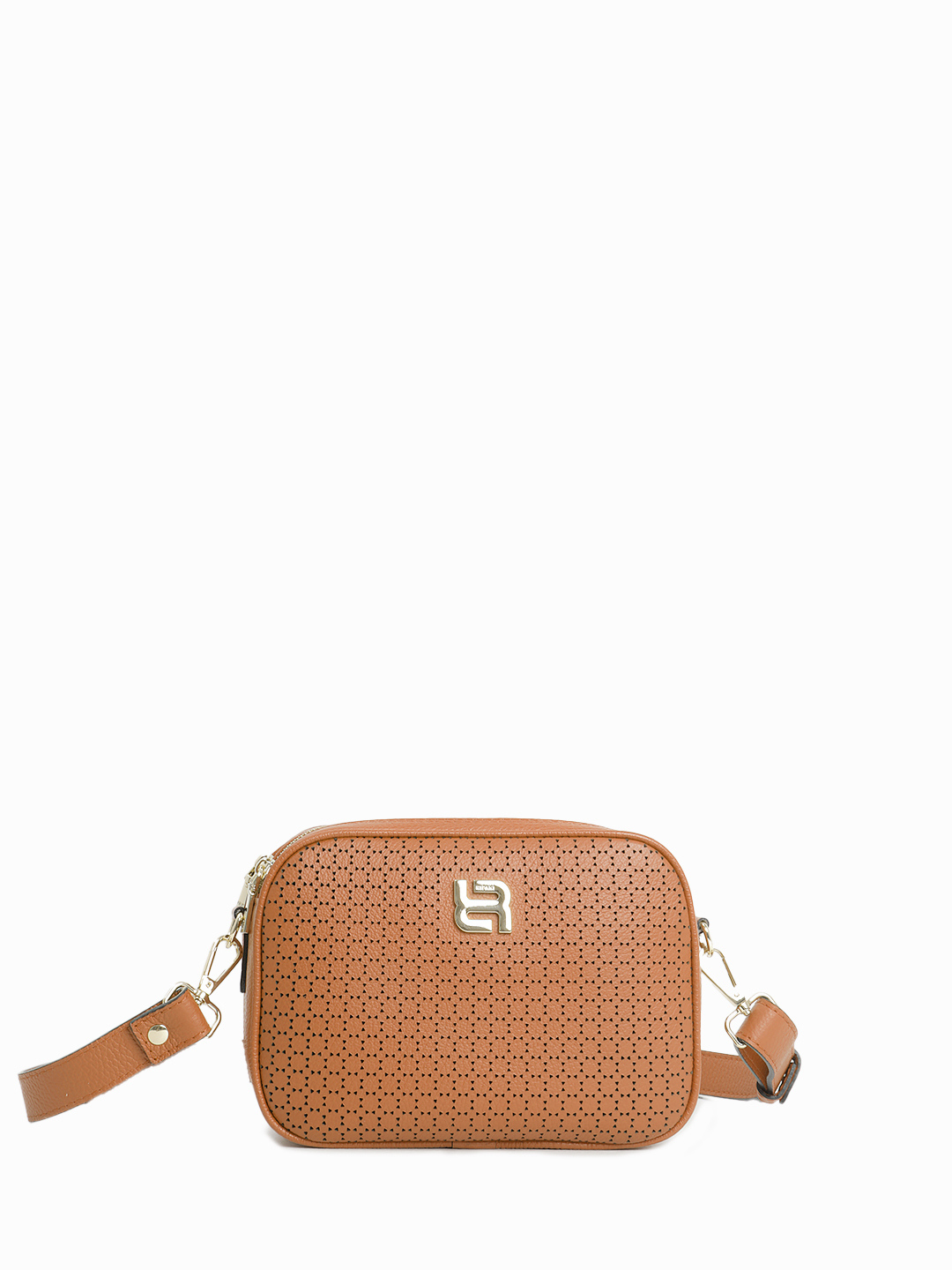 Полукруглая кросс-боди с двумя отделениями и перфорацией от RIPANI в бисквитном оттенке