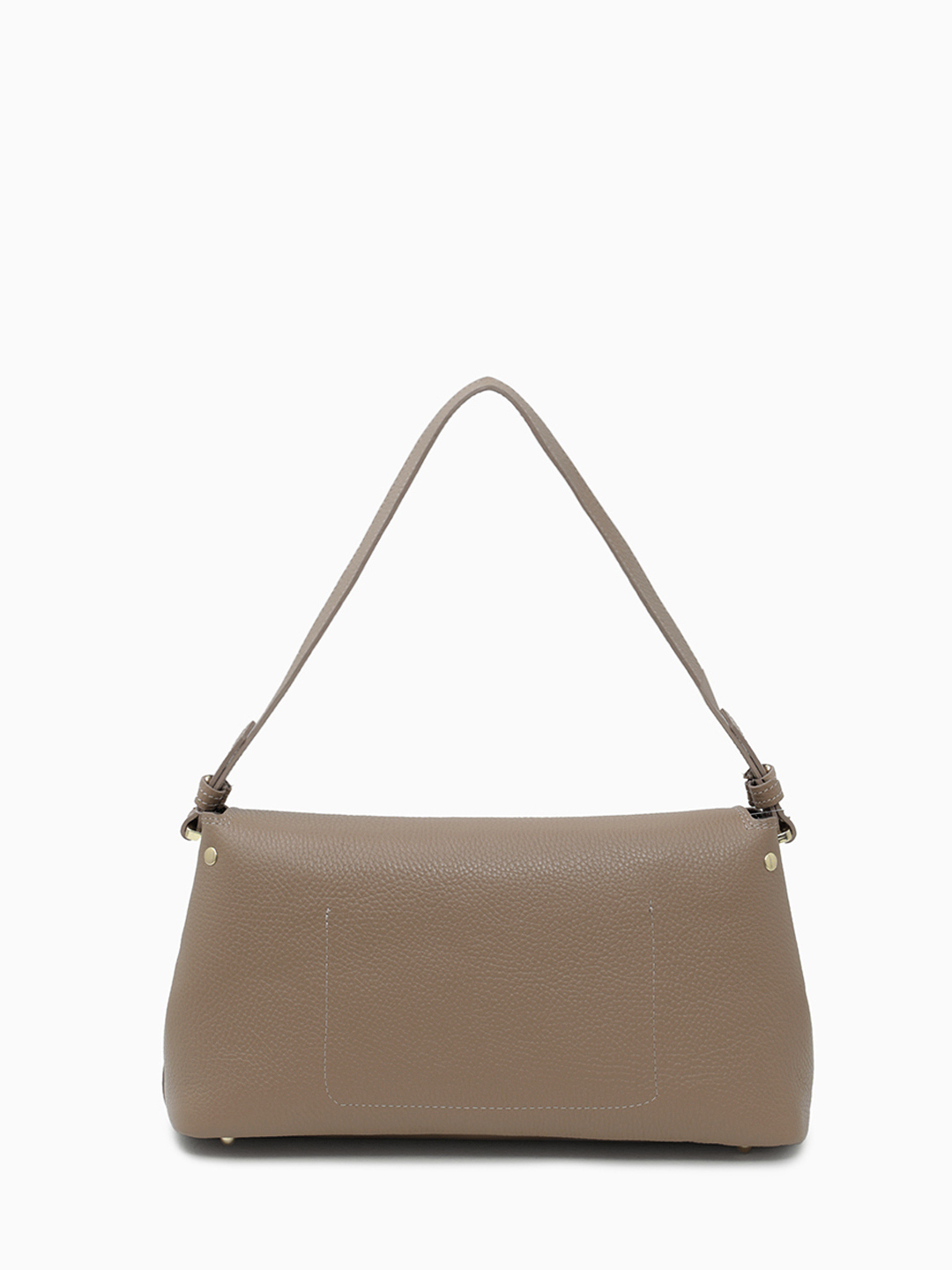 Сумка - боулер с симметричной фурнитурой от Di Gregorio в цвете тауп