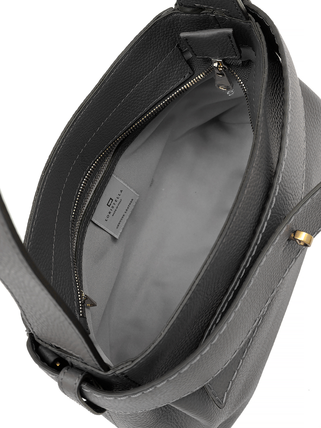 Классическая сумка от Loristella в черной натуральной коже в размере S