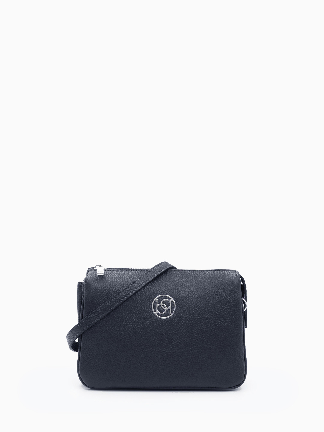 Кросс-боди с тремя отделениями и переплетением букв логотипа BE NICE в синем цвете