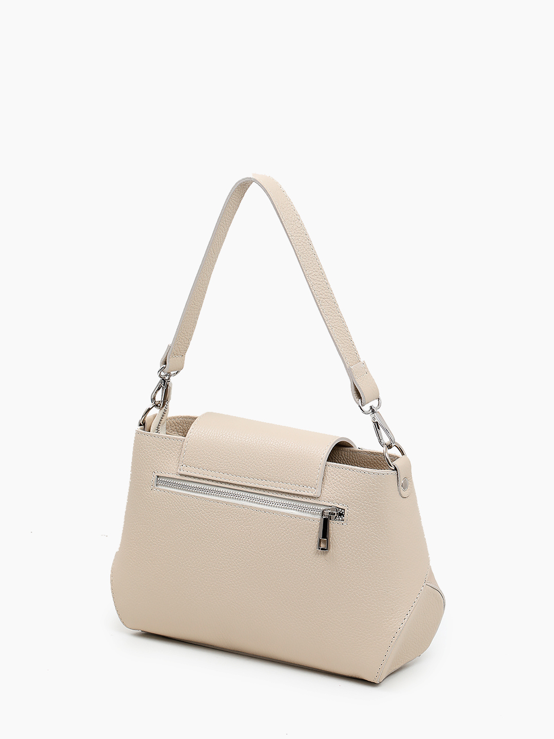 Сумка на плечо с поворотной фурнитурой от FOLLE в мраморном оттенке