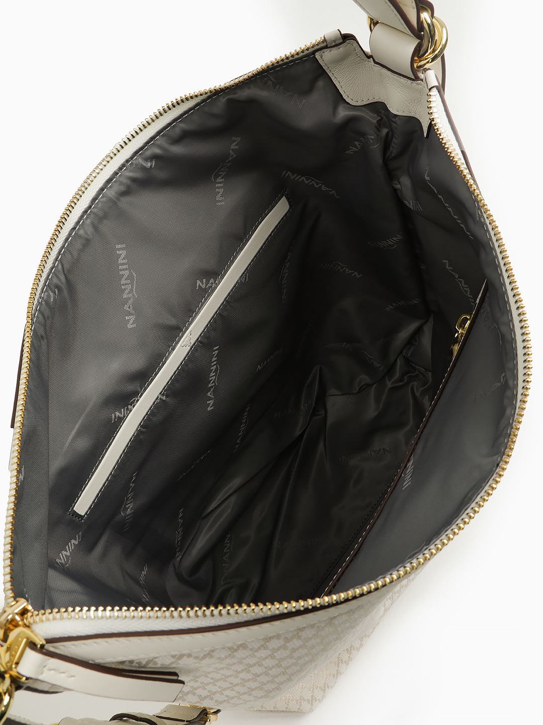 Сумка-рюкзак с брендированным логотипом NANNINI в оттенке шампань