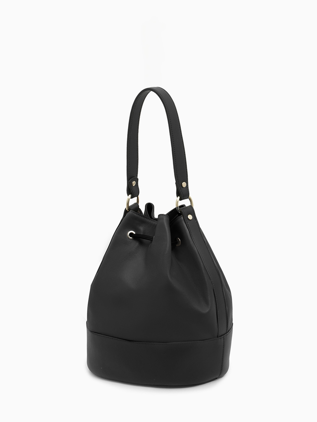 Сумка-кисет с небольшим золотистым логотипом RIPANI в чёрном цвете