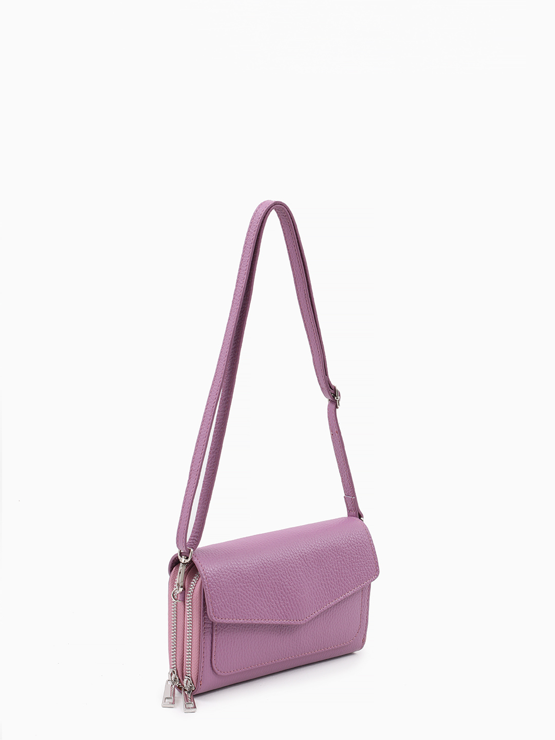 Мини кросс-боди с двумя отделениями на молнии в лиловом цвете от Be Nice