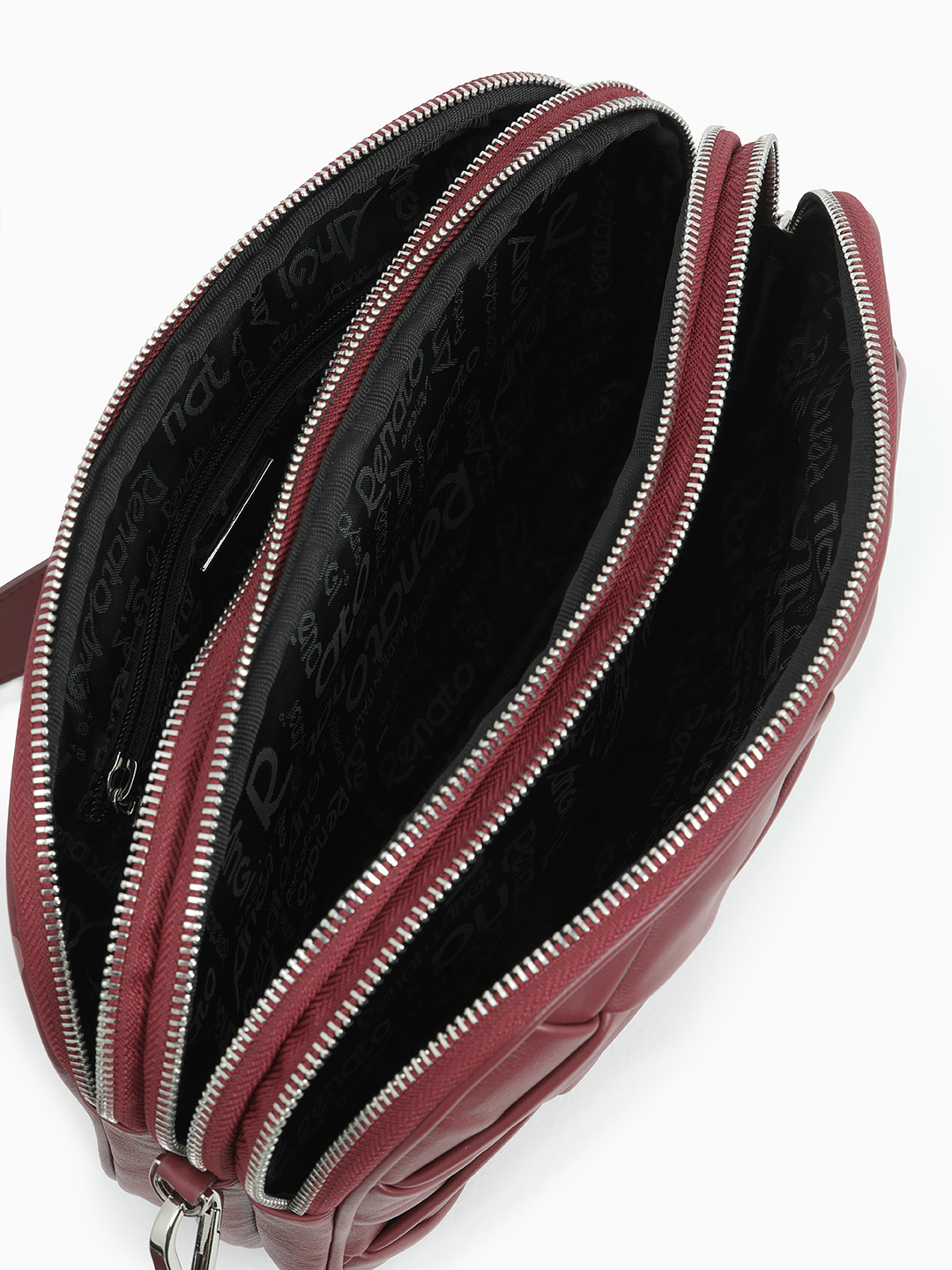 сумка через плечо с широким плетением от Renato Angi в бордовом цвете