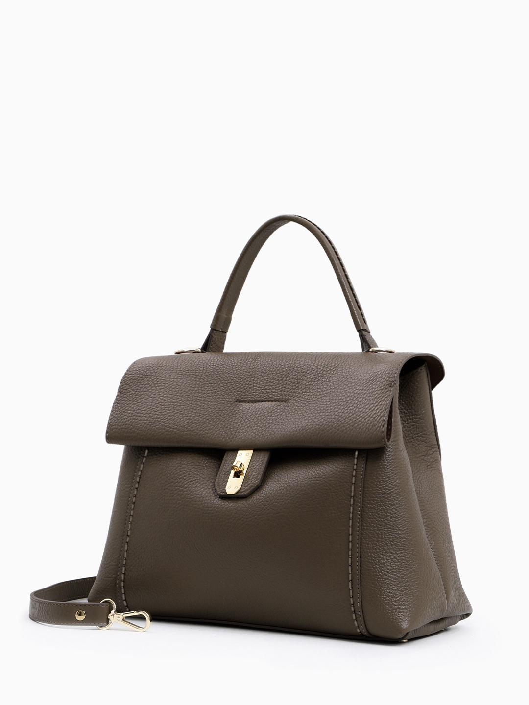 Однорукий сэтчел с тиснёным логотипом KELLEN в шоколадном оттенке