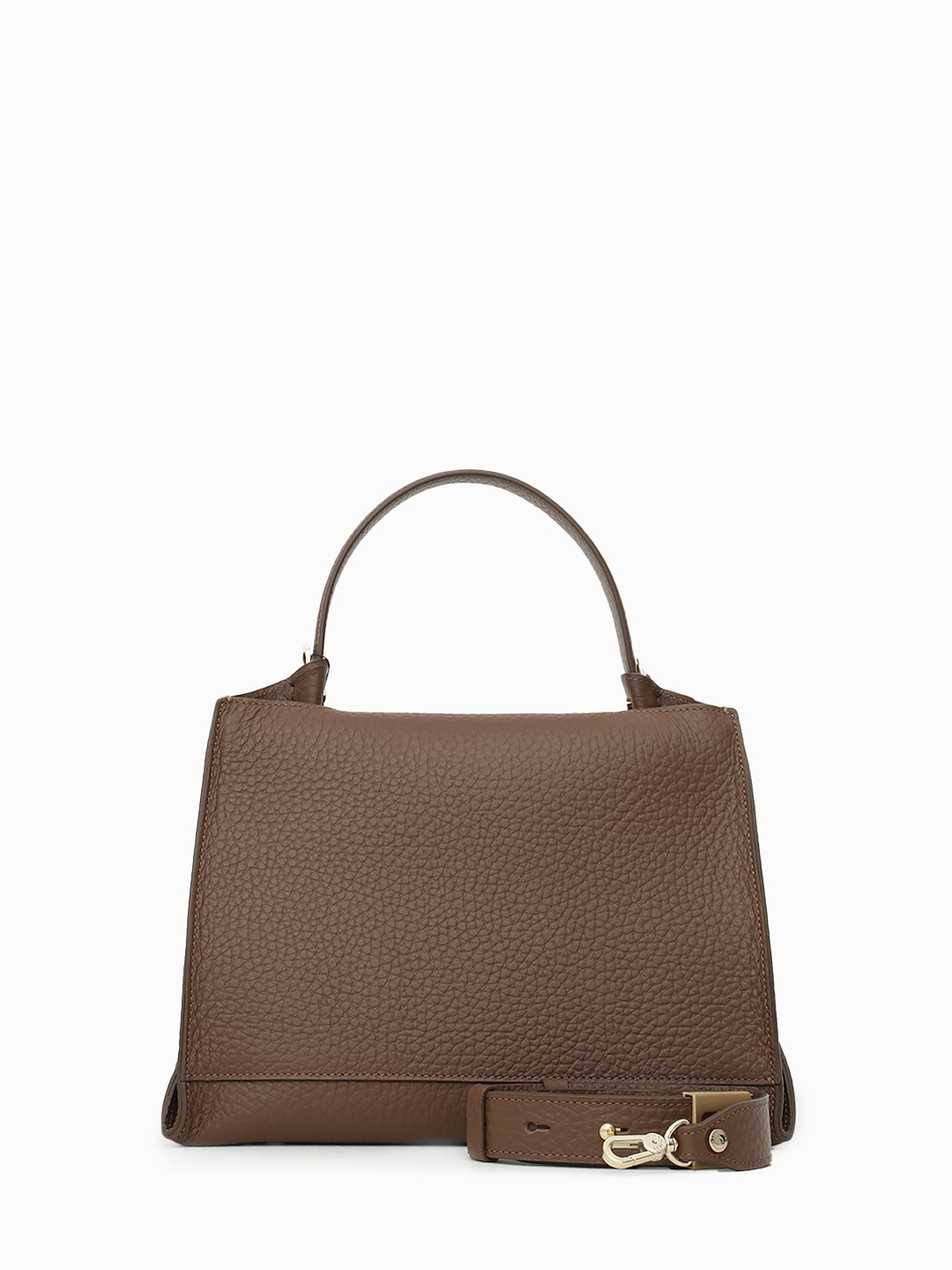 Однорукий тoут с металлической пряжкой с монограммой Gironacci коричневого цвета noce