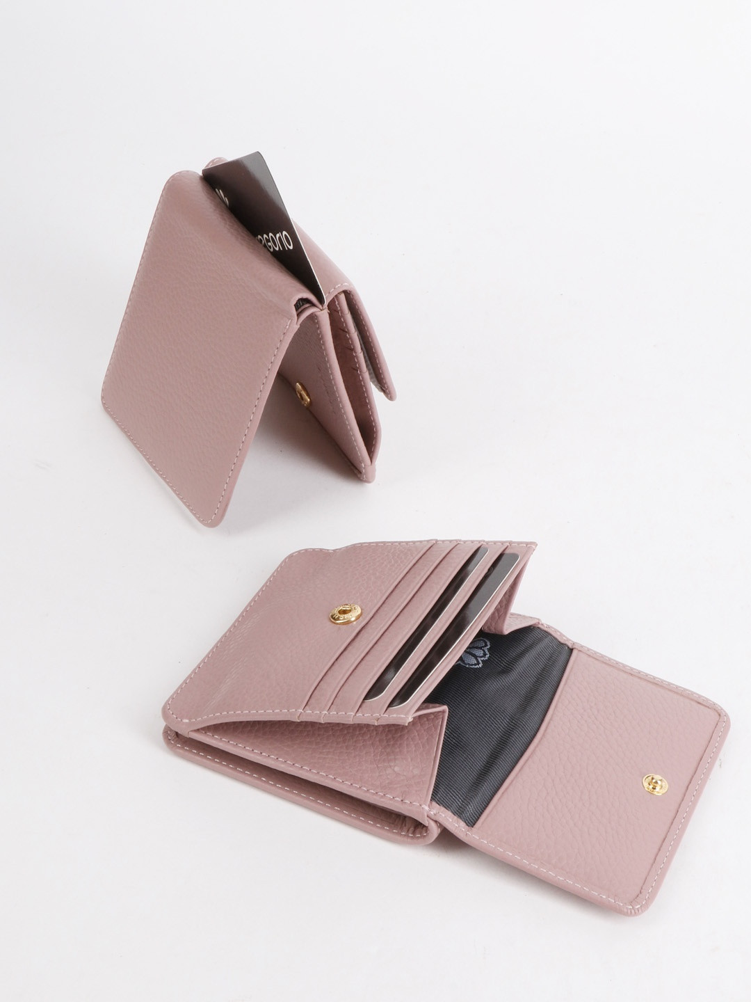 Миниатюрный кошелёк с именной гравировкой Di Gregorio в пудровом оттенке