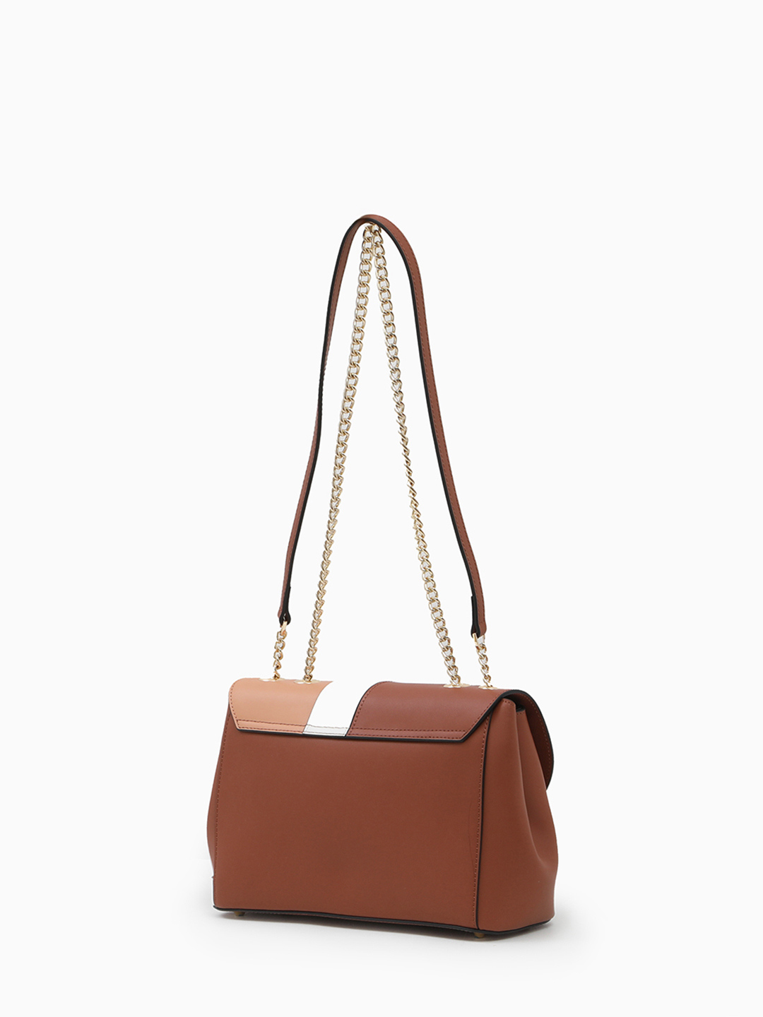 Сумка на плечо с двойным ремнём с элементами цепи от CROMIA орехового оттенка