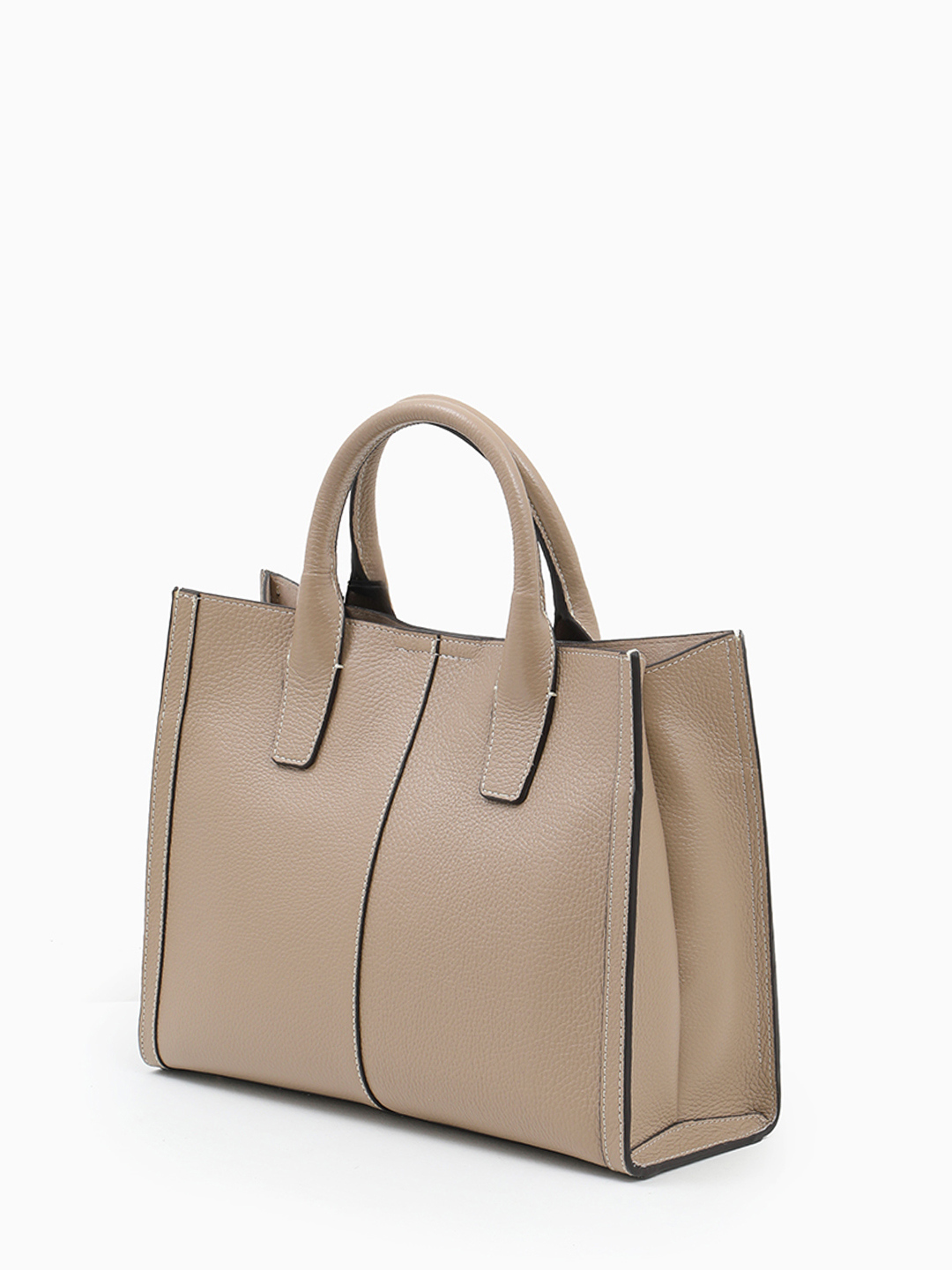 Сумка-тоут с именной гравировкой Vanessa Scani оттенка тауп