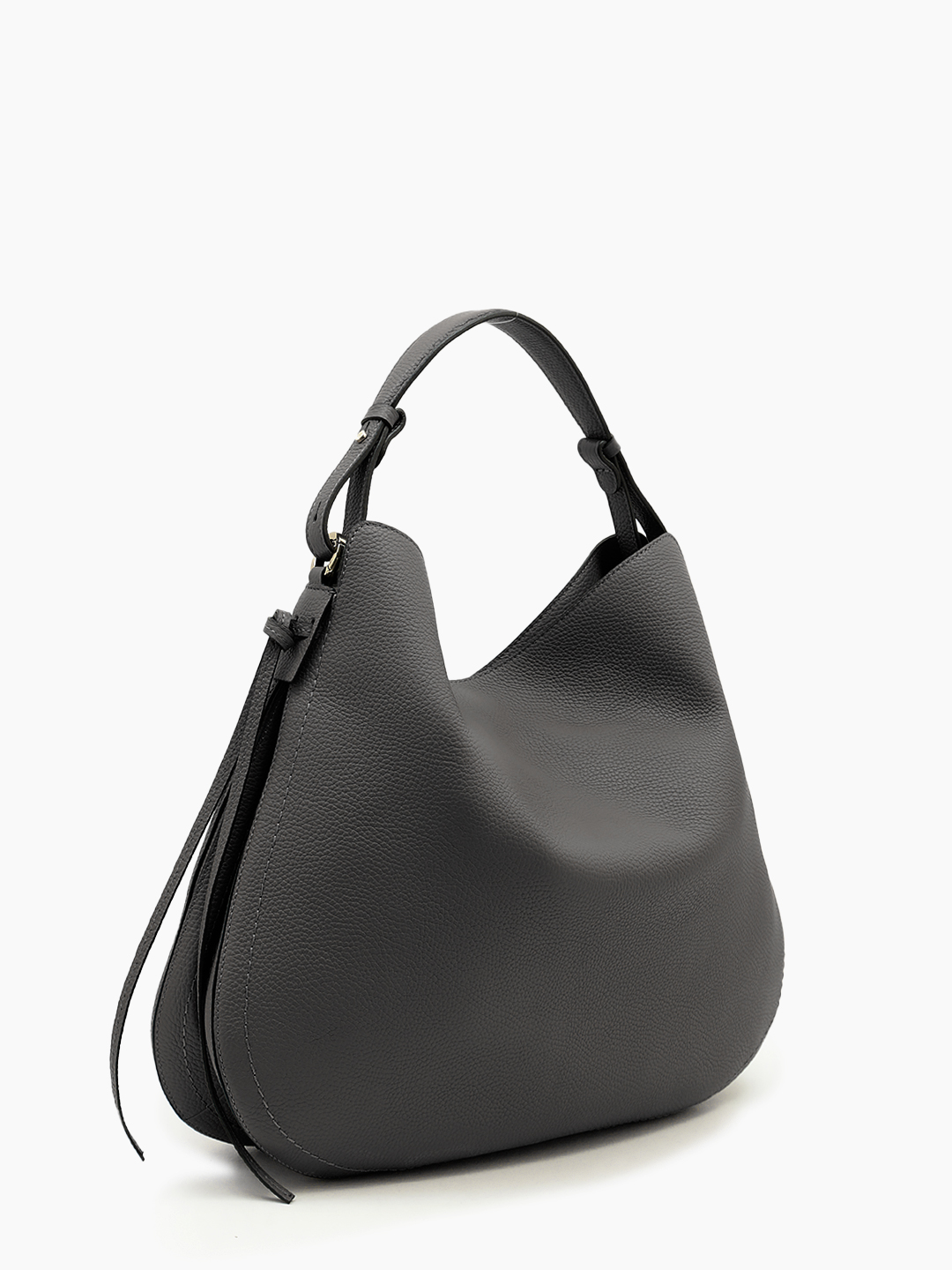 Сумка хобо от Loristella в черной натуральной коже в размере M